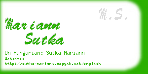 mariann sutka business card